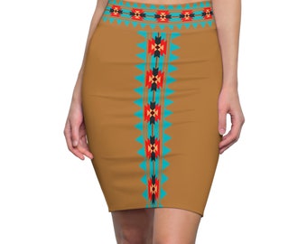 Native  Women's Pencil Skirt Buckskin