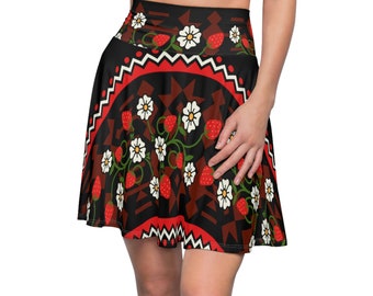 Native Floral Women's Skater Skirt