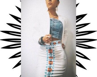 Native  Women's Pencil Skirt White