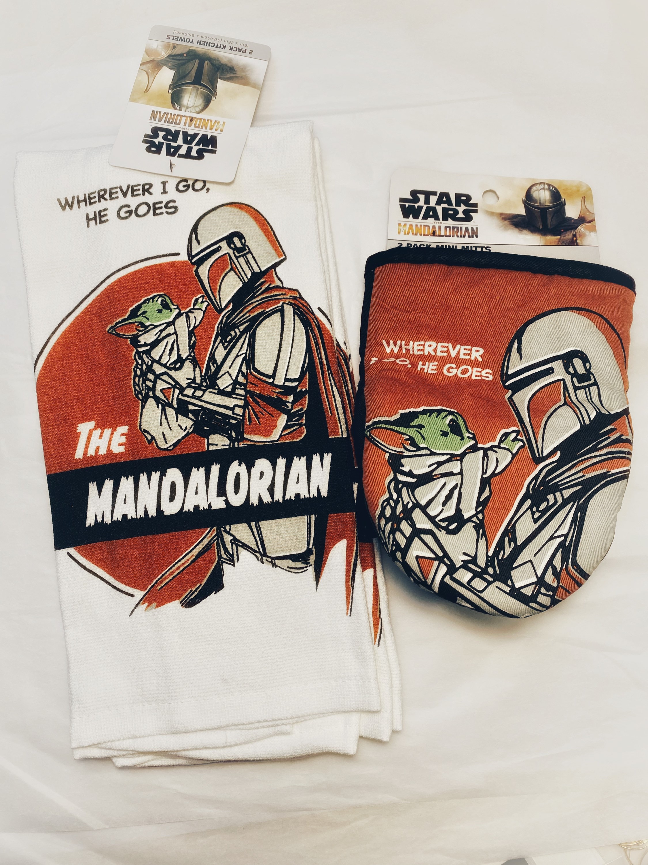 Star Wars Set Baby Yoda Grogu Mandorlorian Dish Towels Mini Mitts