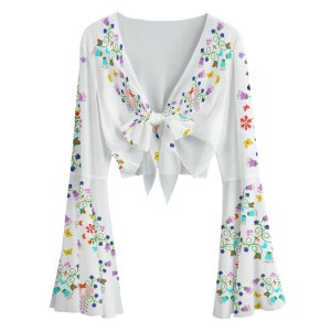 Native Floral Print Women's Blouse