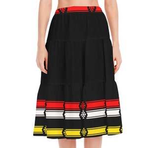 Native Women's Pleated Medicine Wheel Skirt