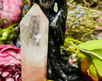 Rose Quartz/Quartz Crystal Tower 4(inch)