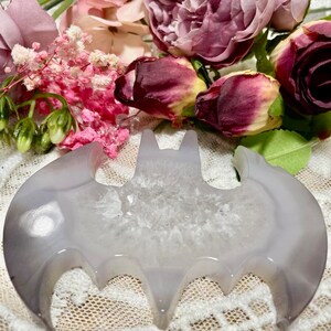 Drusy Agate Crystal Bat Carving w/stunning druses!