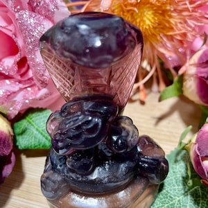 Stunning Fluorite Crystal Cobra Snake Carving