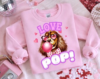 Love Pop Custom Dog Sweatshirt - Valentine's Day Gift for Dog Mom