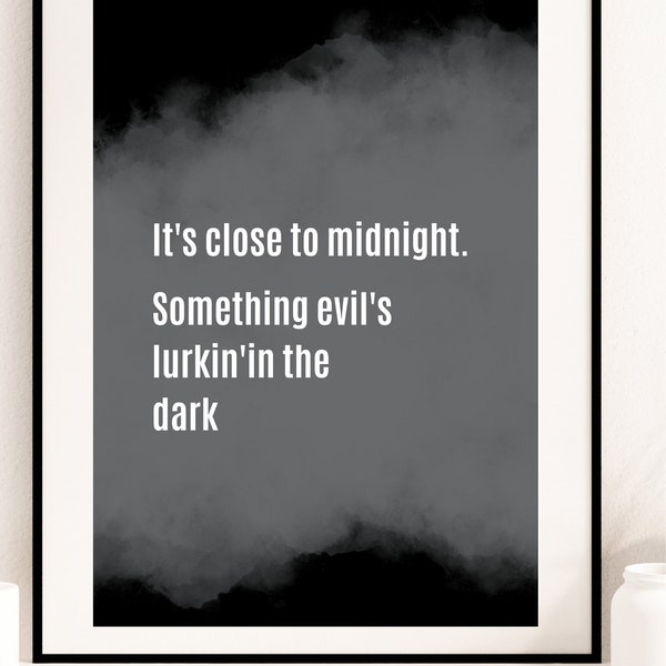 Michael Jackson Thriller lyric poster / Halloween art / Home wall decor / Home artwork / Music artwork / Black and white home decor