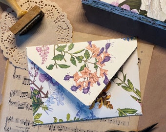 Set of Handmade Botanical Envelopes