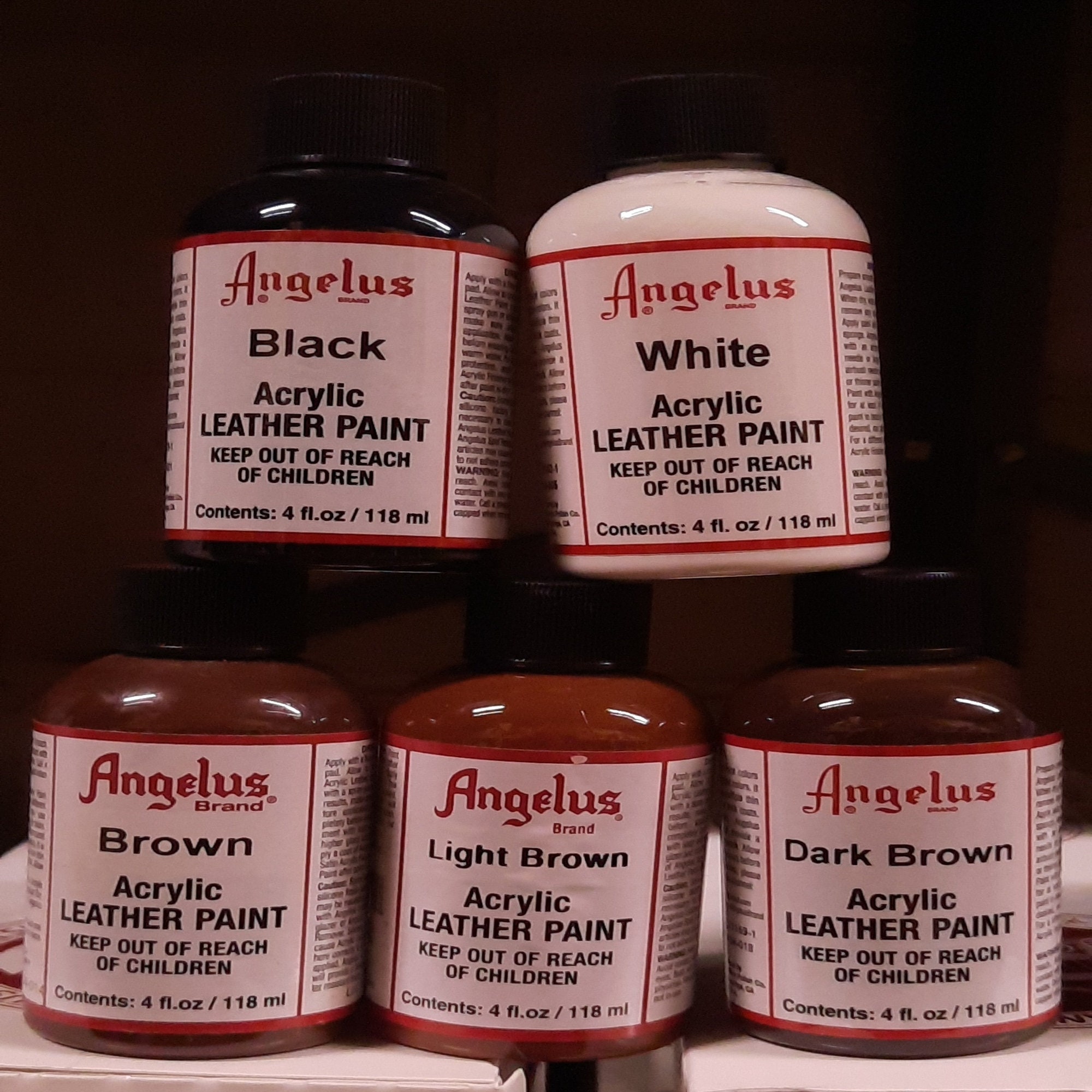 Angelus Brown Leather Paint - 4oz - Fabric Paint - Dye & Paint - Notions