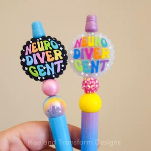 Neurodivergent Pen | Neurodivergent Pens | Neurodivergent | Gifts for Neurodivergents | Neon Colors | Neon Pens | Rainbow Pens | Cute Gifts