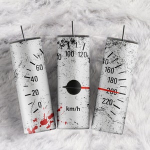 Auto Tacho Fahren Rennen Schwarz Rot Splatter Sublimation Becher wrap 20oz Skinny Tumbler Download PNG Männlich Tumbler wrap