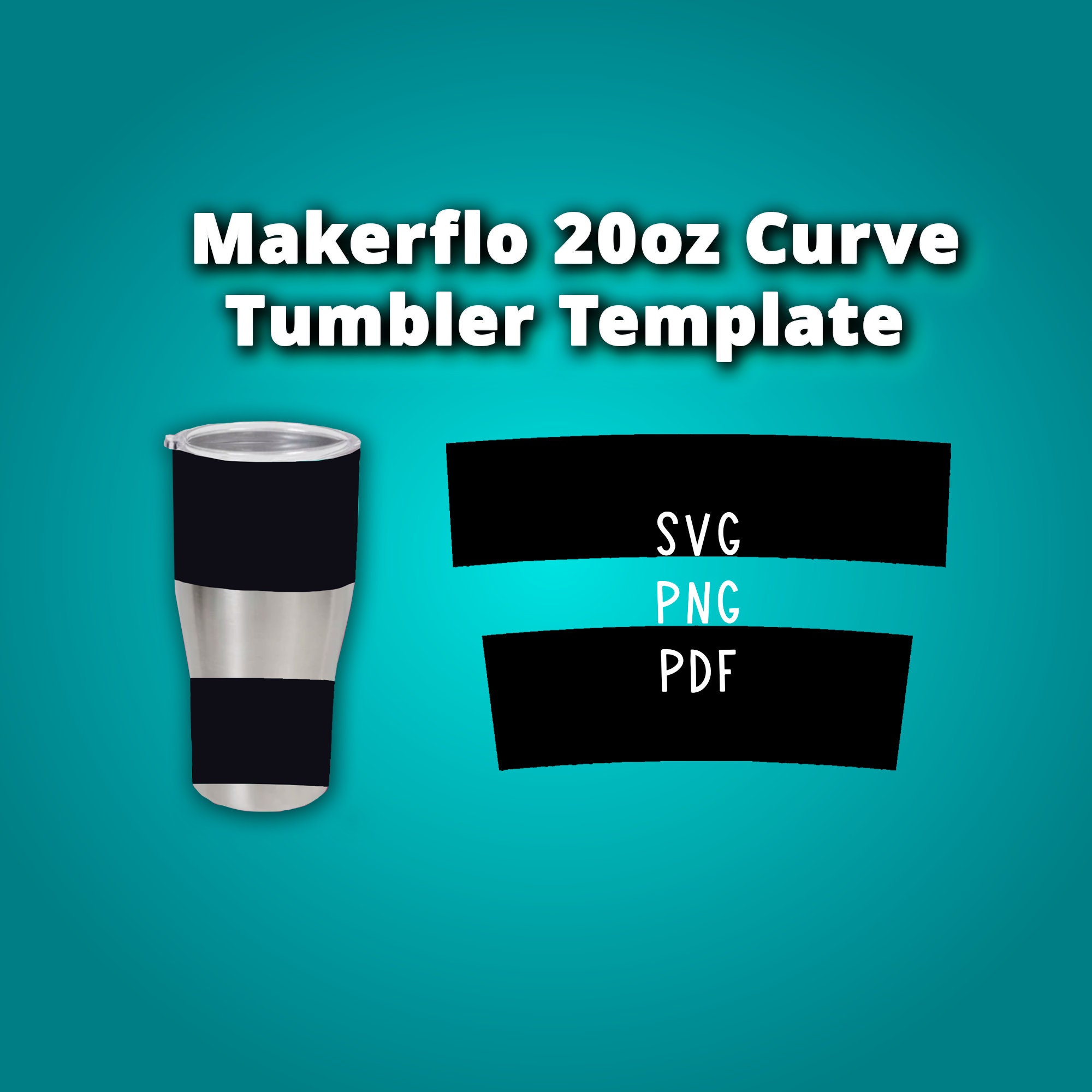 20oz Makerflo Curve Tumbler Template Sublimation for Silhouette and Cricut Kids tumbler template