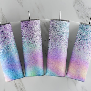 Holographic Faux Glitter tumbler wrap Iridescent Rainbow tumbler sublimation wrap PNG download print files Glitter Confetti Border tumbler