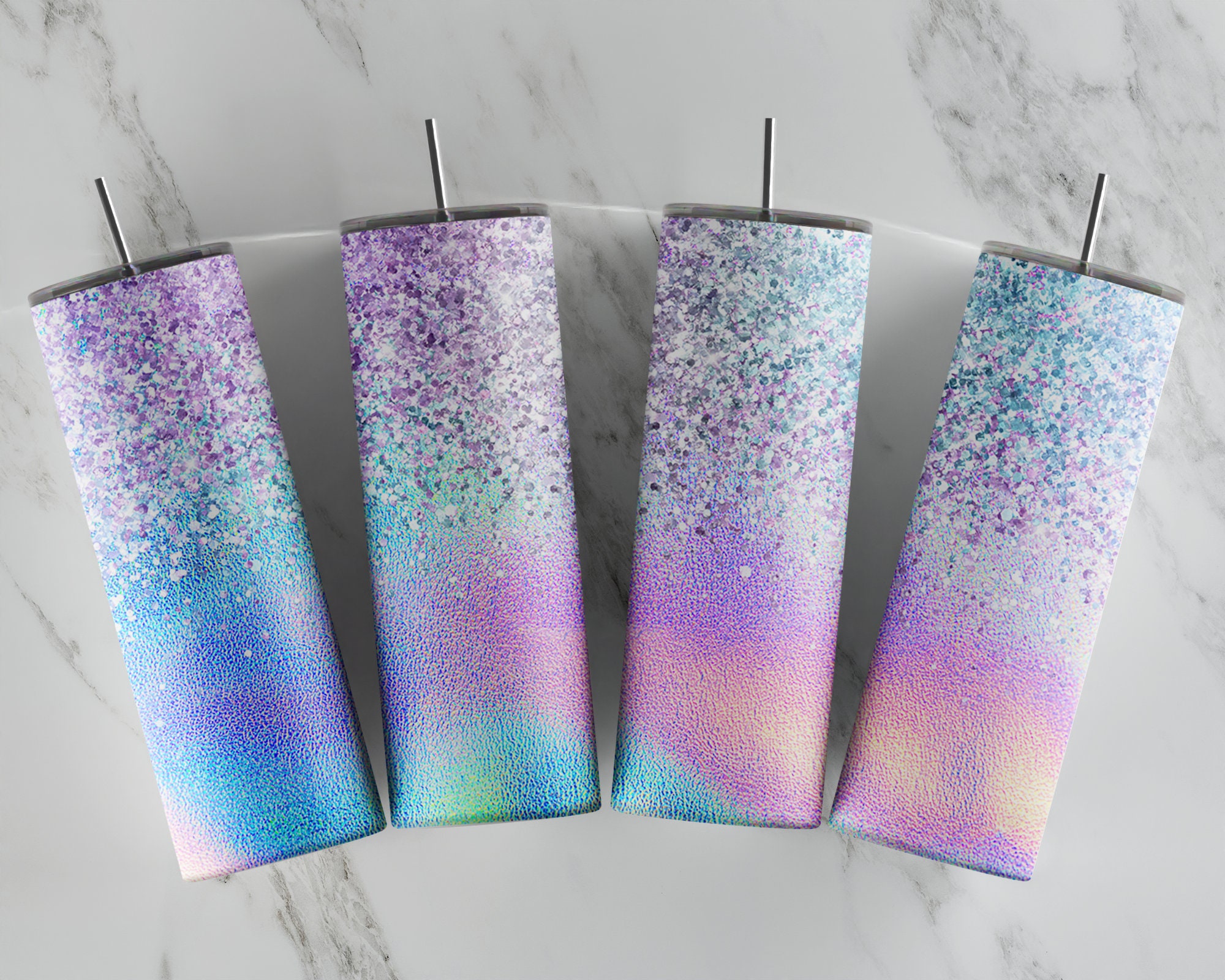 40oz Sublimation Glitter Holographic Stainless Steel Tumbler w/ Handle –  Hailey Brook Designs