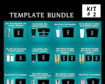 Tumbler Templates Bundle Kit #2 sublimation templates Tumbler full wrap template Tumbler Template Bundle Svg