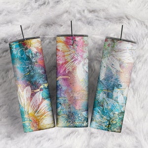 Sunflowers Floral tumbler wrap Navy Blue Pink Watercolor Agate Glitter Border sublimation tumbler wrap 20oz Skinny Tumbler Download PNG