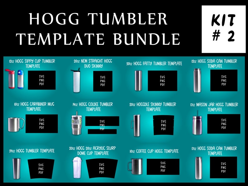 Hogg Template Bundle Kit 2 Tumbler Template SVG HOGG Tumbler Etsy