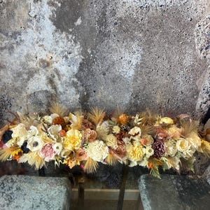 Extra Large Fall Centerpiece: Pumpkin & Sola Wood Flower Arrangement