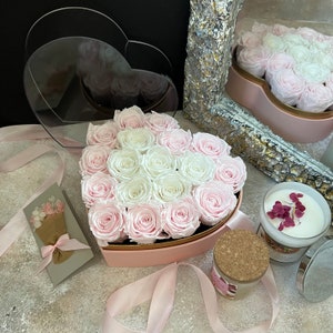 Real Preserved Rose Box, Forever Roses, Roses that Last, Heart Shaped Rose Box, Valentines Day, Mother’s Day, Anniversary