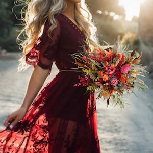 JENNIE collection, Bridal Bouquet, Bride Bouquet, Dried Flower Bouquet, Terracotta Wedding, Fall Flowers, Fall Bouquet, Burgundy, Rustic