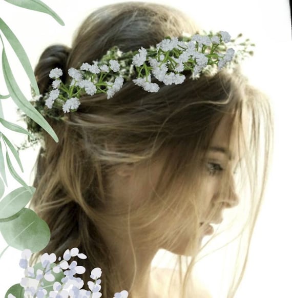Artificial Babys Breath Flower Crown - Etsy Artificial Babys Breath Flower Crown - Etsy