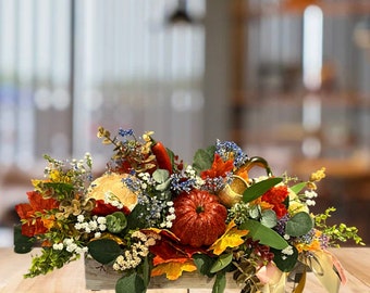 large Fall Centerpiece, Fall Table Centerpiece, Thanksgiving Decor, Pumpkin Decor, Pumpkin Centerpiece