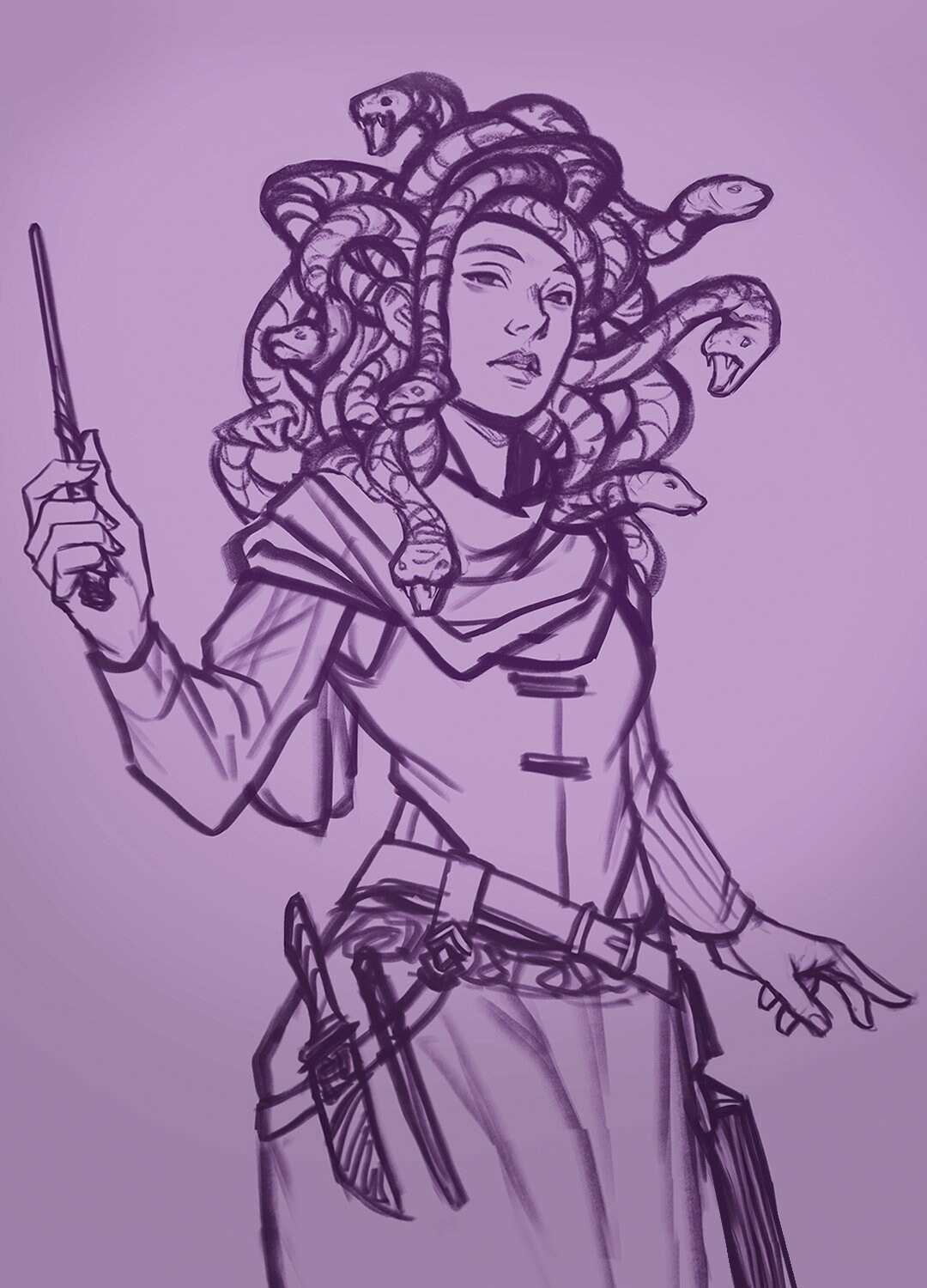 Character Sketch Commission Half-figure D&D, Fantasy, Sci-fi and More