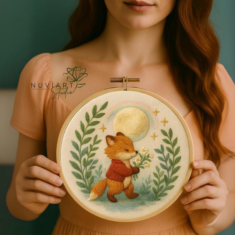 Fox Embroidery Pattern PDF: Woodland Nursery Hoop Art (digital Download ...