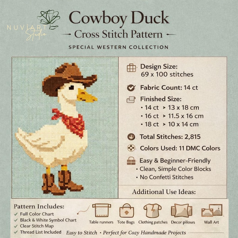 Saddle up for a stress-free stitching experience—designed with simple color blocks and absolutely no confetti stitches.