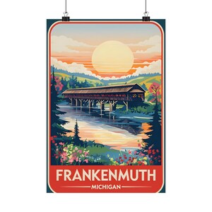 11 x 16&quot; Frankenmuth Michigan Matte Poster - Vintage-Inspired Michigan Travel Wall Art