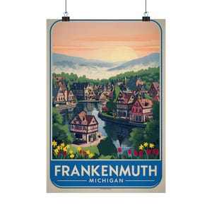 11 x 16&quot; Frankenmuth Michigan Matte Poster - Vintage-Inspired Michigan Travel Wall Art