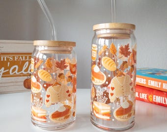 Pumpkin Spice Fall Glass Cup