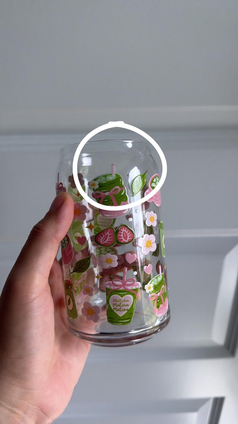 抹茶好きのための花柄カップ（竹蓋＆ストロー付き）抹茶好きへのギフト、大胆に、大胆に imperfect 16 oz