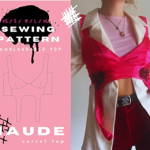 Corset Top With Hanging Straps PDF Sewing Pattern | Sizes XS-XL | Instant Download | Digital Pdf | Trendy Sewing Pattern | The Maude Top