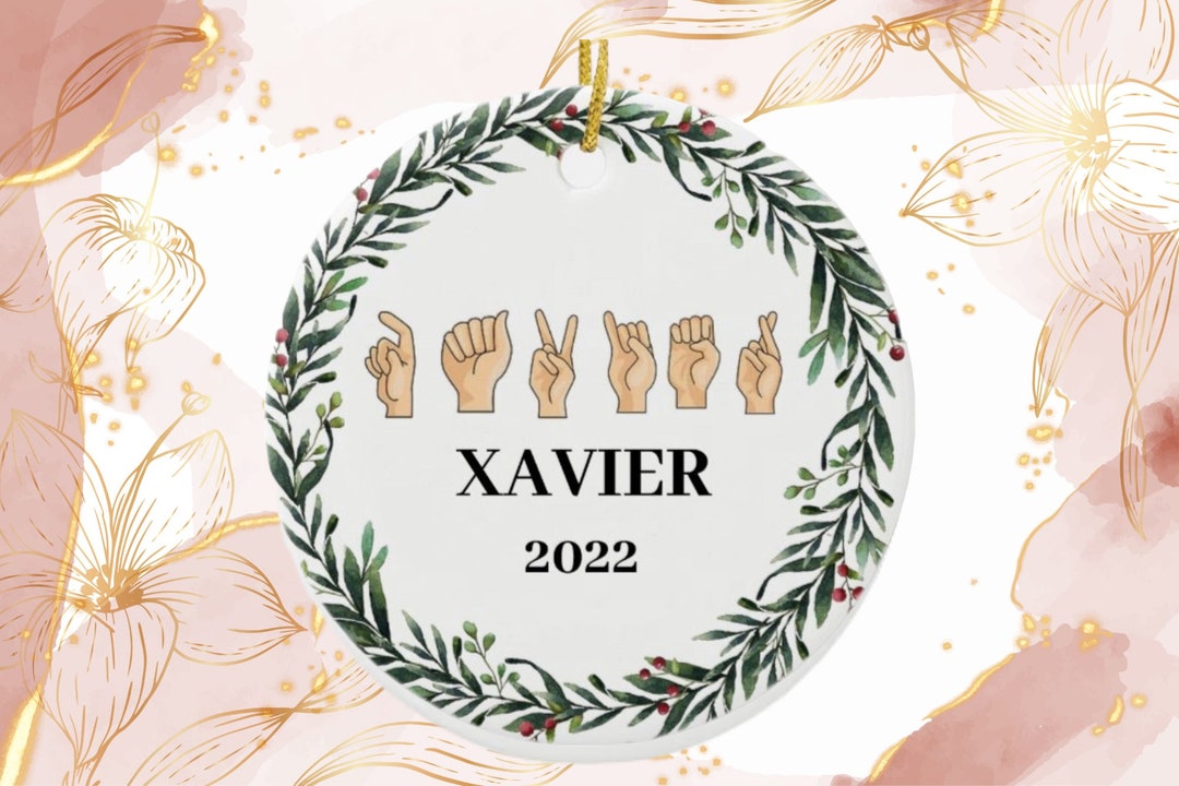 Sign Language Ornament, ASL Personalized Name Sign Language, Christmas