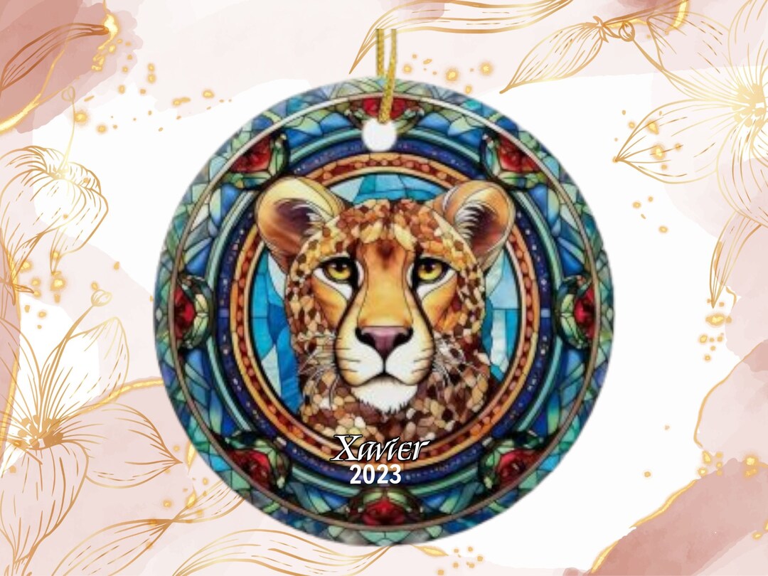 Leopard Christmas Ornament, Personalized Leopard Ornament, Leopard Gift ...