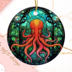 Octopus Christmas Ornament, Custom Octopus Ornament, Octopus lover Gift, Octopus Christmas Tree, Octopus Decoration, Octopus gift, rusti 449