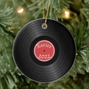 Vinyl Record Ornament Personalized, Record Player Christmas Ornament, Retro Music Xmas Tree Decor, Christmas Record Ornament, Vinyl Lovers