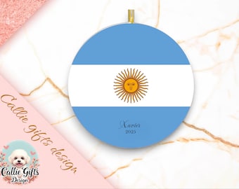 argentina Christmas Ornament, Personalized argentina Ornament, argentina Gift, argentina Christmas Tree Decor, argentina Decoration, ru 530