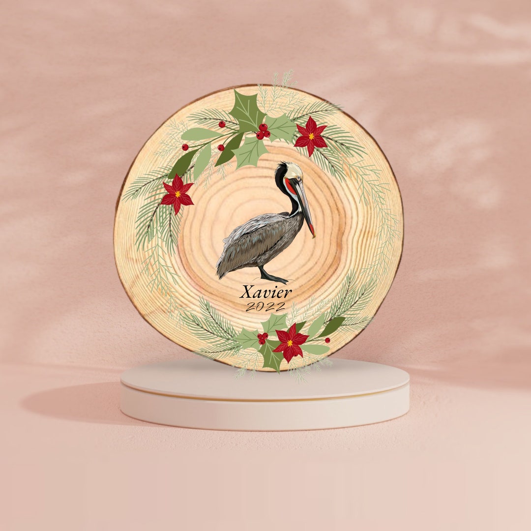 Pelican Christmas Ornament, Personalized Pelican Ornament, Pelican Gift