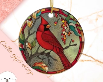 Cardinal  Christmas Ornament, Personalized Cardinal  Ornament, Cardinal  Gift, Cardinal  Christmas Tree Decor,  Cardinal Decoration, ru 476