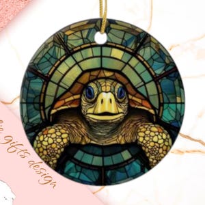 Turtle  Christmas Ornament, Personalized Turtle  Ornament, Turtle  Gift, Turtle, suncatcher,  Turtle Decoration, stain glass ornament 481