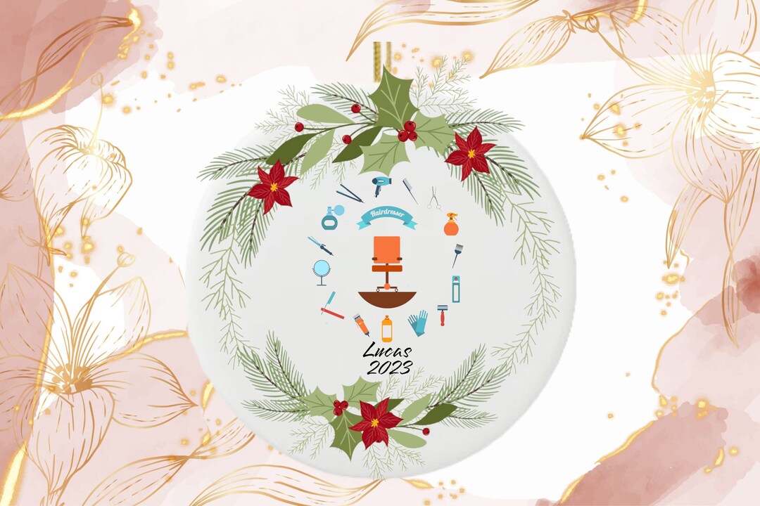 Hair Stylist Christmas Ornament, Personalized Hair Stylist Ornament