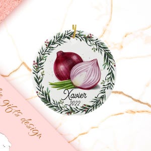 Onion Christmas Ornament, Personalized Onion Ornament, Onion Gift, Onion Christmas Tree Decor, Onion Decoration, Onion Present 142