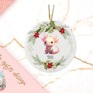 axolotl Christmas Ornament, Personalized axolotl Ornament, axolotl Gift, axolotl Christmas Tree Decor, axolotl Decoration, rustic wood 574