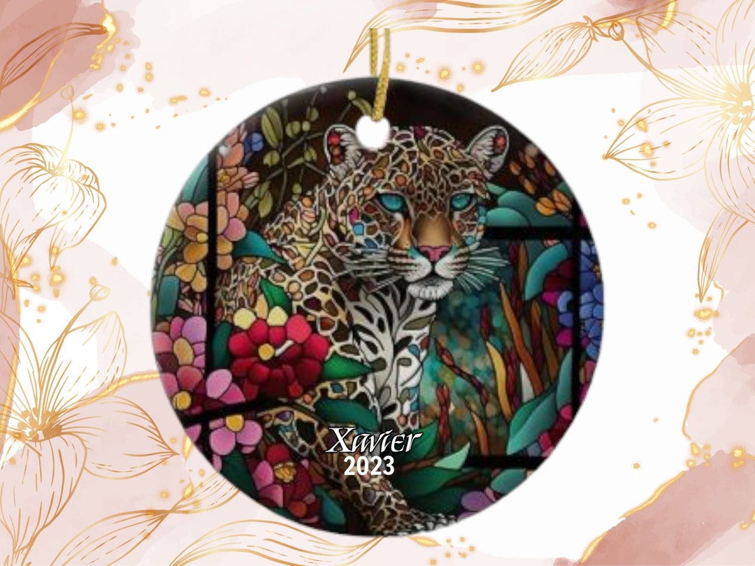 Leopard Christmas Ornament, Personalized Leopard Ornament, Leopard Gift ...