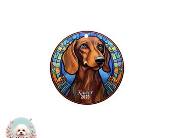 Dachshund Christmas Ornament, Personalized Dachshund Ornament, Dachshund Gift, Dachshund Christmas Tree Decor,  Dachshund Decoration, ru 750