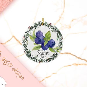 Blueberry Christmas Ornament, Personalized Blueberry Ornament, Blueberry Gift, Blueberry Christmas Tree Decor, Blueberry Decoration 145
