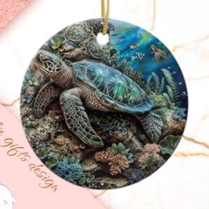 Turtle  Christmas Ornament, Personalized Turtle  Ornament, Turtle  Gift, Turtle, suncatcher,  Turtle Decoration, stain glass ornament 324