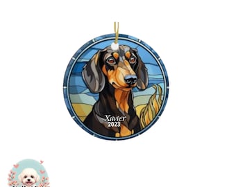 Dachshund Christmas Ornament, Personalized Dachshund Ornament, Dachshund Gift, Dachshund Christmas Tree Decor,  Dachshund Decoration, r 766